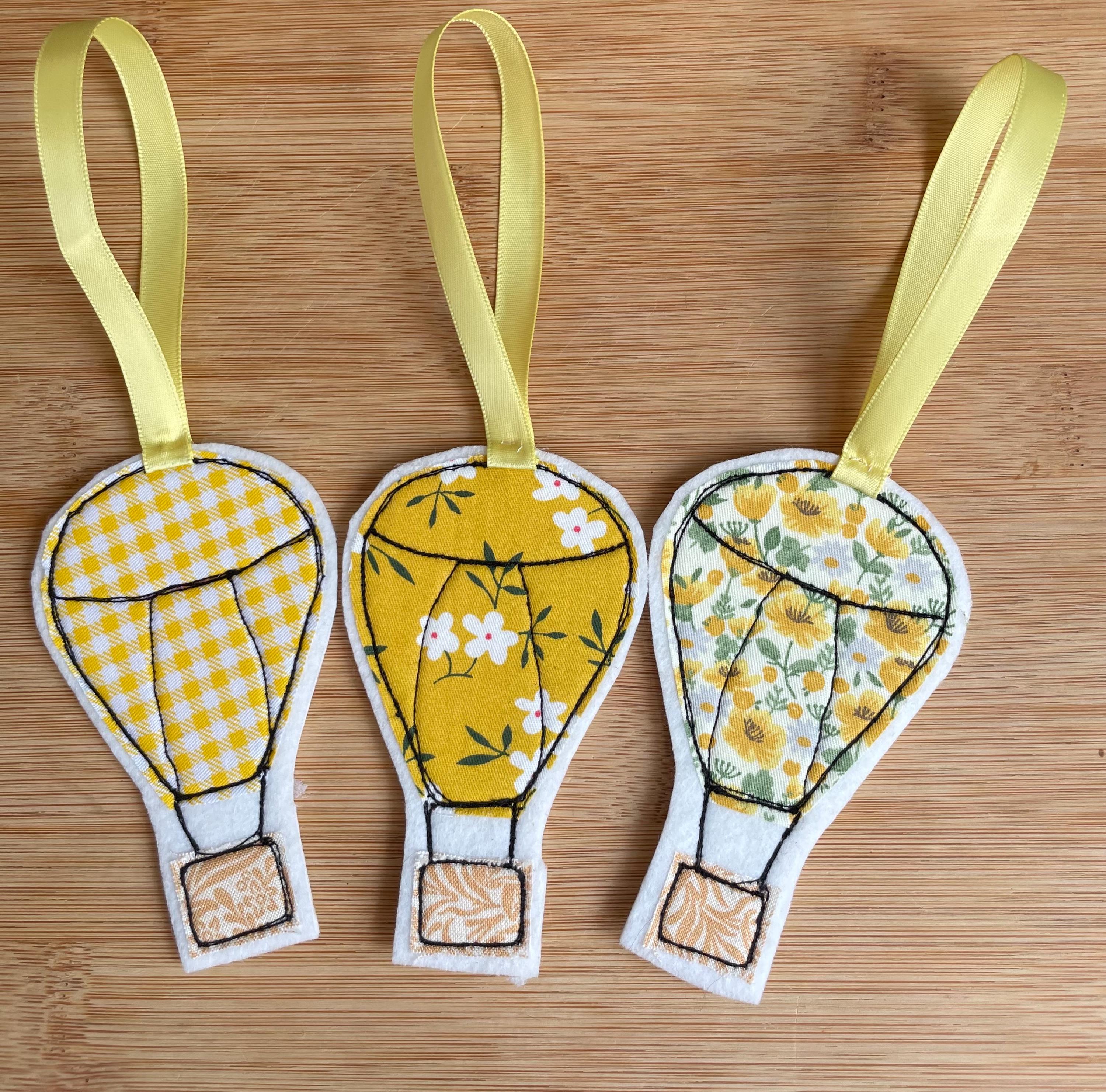 Yellow Hanging Hot Air Balloon Charm