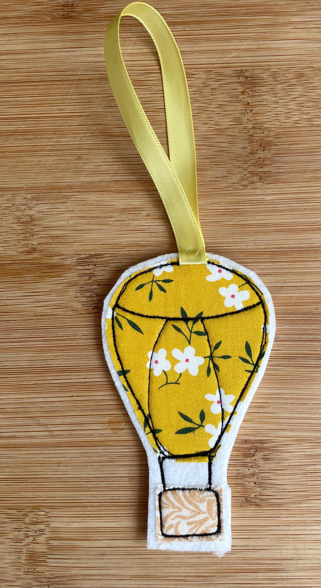 Yellow Hanging Hot Air Balloon Charm