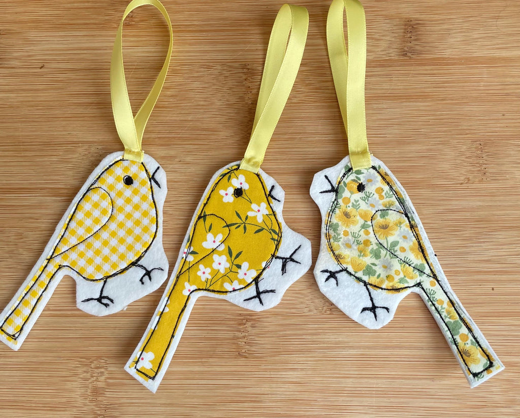 Yellow Hanging Bird Charms