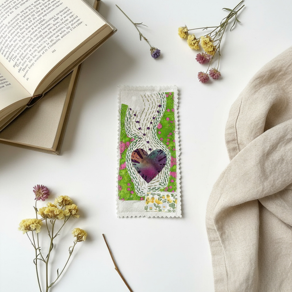 Slow Stitch Book Mark 1