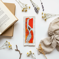 Slow Stitch Orange and Blue Book Mark