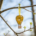 Yellow Hot Air Balloon Charm on Branches